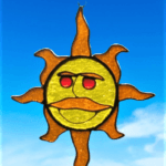 sunny face stained glass suncatcher