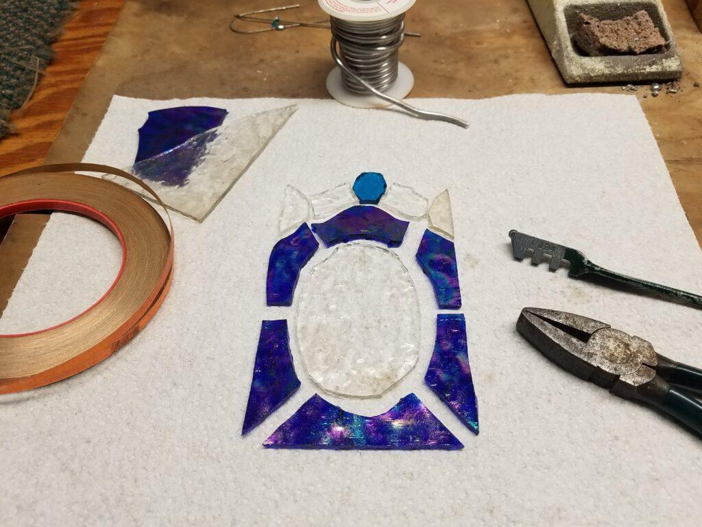 small stained glass projects , candle shelter