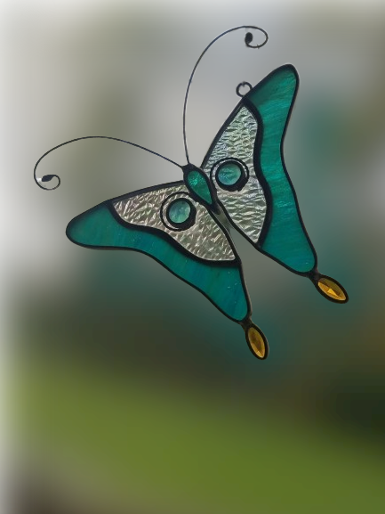 stained glass butterfly suncatcher